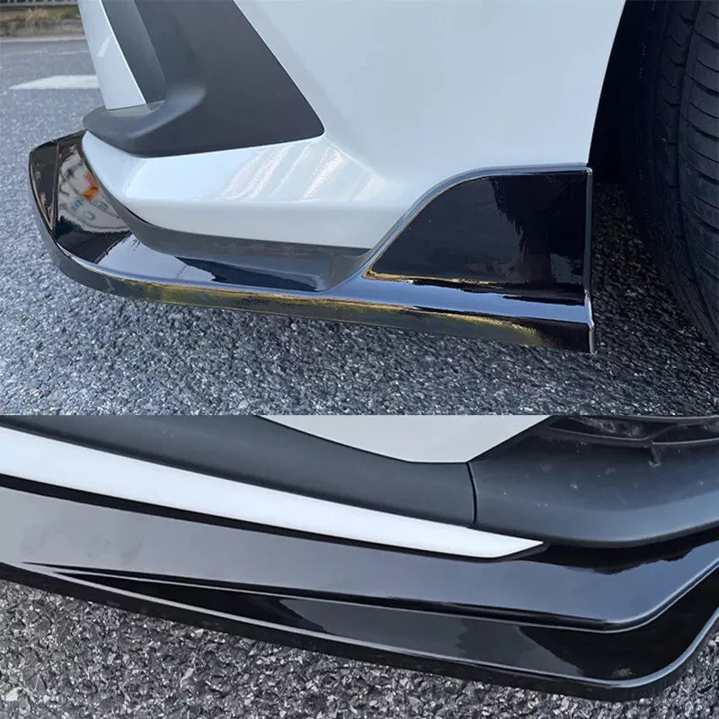 BRAND NEW 2022-2024 Honda Civic 4DR SEDAN LX EX Si JDM 3PCS GLOSSY BLACK FRONT BUMPER LIP SPLITTER KIT