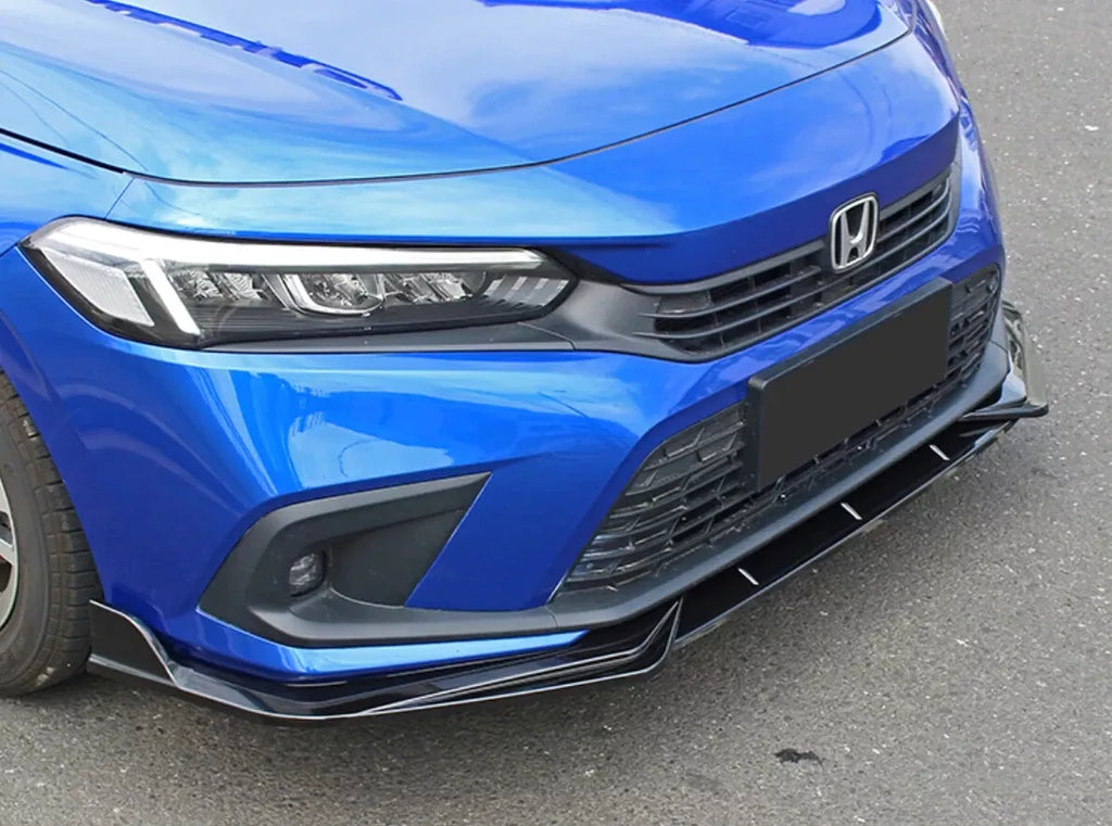 BRAND NEW 2022-2024 Honda Civic 4DR SEDAN LX EX Si JDM 3PCS GLOSSY BLACK FRONT BUMPER LIP SPLITTER KIT