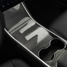 Load image into Gallery viewer, Brand New 3PCS 2017-2020 Tesla Model 3 Real Carbon Fiber Center Control Panel Hard Cover Trim Kit