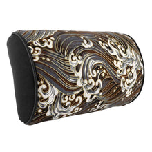 Load image into Gallery viewer, BRAND NEW 1PCS JDM SAKURA Black Wave Fabric Soft Cotton Car Neck Rest Pillow Headrest