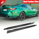 BRAND NEW 2021-2024 BMW G82 G83 M4 MP STYLE REAL CARBON FIBER SIDE SKIRT EXTENSION REPLACEMENT