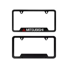 Load image into Gallery viewer, Brand New Universal 2PCS MITSUBISHI Metal Black License Plate Frame