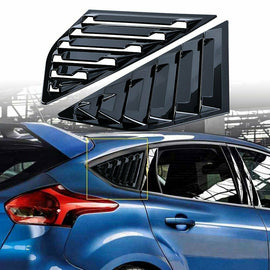 Brand New Ford Focus MK3 Hatchback 2012-2018 Glossy Black Rear Side Window Louver Cover Vent Visor