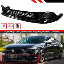 BRAND NEW 2023-2025 HONDA ACCORD YOFER GLOSS BLACK FRONT BUMPER LIP TRIM