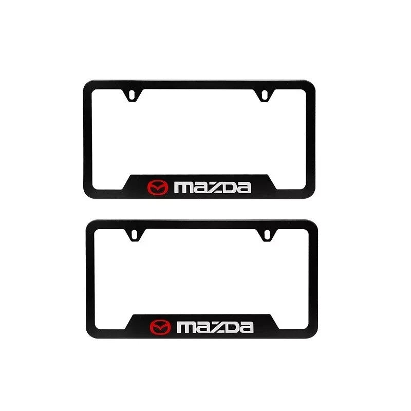 Brand New Universal 2PCS MAZDA Metal Black License Plate Frame