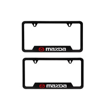 Load image into Gallery viewer, Brand New Universal 2PCS MAZDA Metal Black License Plate Frame