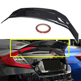 BRAND NEW 2016-2021 HONDA CIVIC 4DR SEDAN V4 GLOSSY PAINTED BLACK HIGHKICK DUCKBILL TRUNK SPOILER