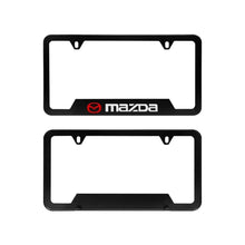 Load image into Gallery viewer, Brand New Universal 2PCS MAZDA Metal Black License Plate Frame