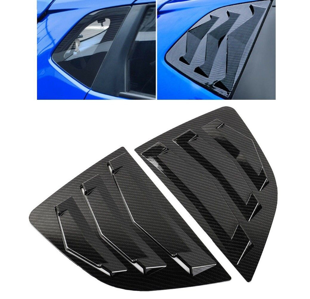 Brand New Honda Fit Jazz 2014-2020 Carbon Fiber Style Rear Side Window Louver Cover Vent Visor
