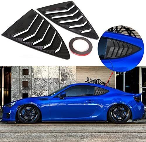 Brand New 2013-2021 SCION FR-S FRS GT86 & SUBARU BRZ Carbon Fiber Look Rear Side Window Louver Cover Vent Visor