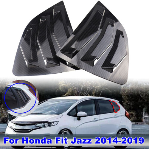 Brand New Honda Fit Jazz 2014-2020 Carbon Fiber Style Rear Side Window Louver Cover Vent Visor