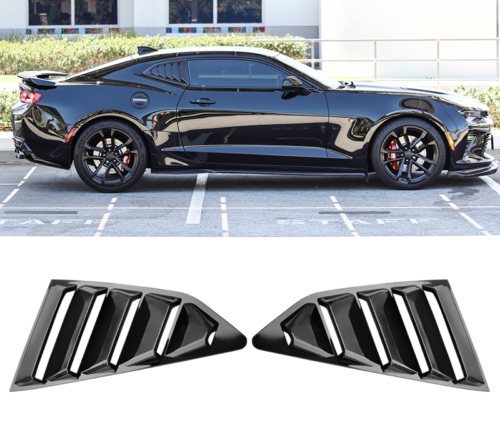 Brand New 2PCS Camaro 2016-2023 Glossy Black Side Window Scoop Quarter Louver Cover