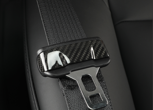 BRAND NEW 2020-2023 Tesla Model Y & 2017-2023 Tesla Model 3 Real Carbon Fiber Seat Belt Buckle Cover Trim