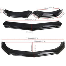 Load image into Gallery viewer, Brand New 5PCS UNIVERSAL GLOSSY BLACK / BLACK FRONT BUMPER LIP SPLITTER KIT