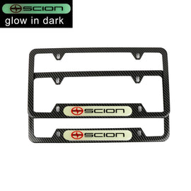 Brand New Universal 2PCS SCION Carbon Fiber Style Metal License Plate Frame