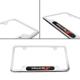 Brand New Universal 1PCS SKUNK2 Chrome Metal License Plate Frame