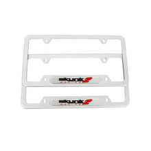 Load image into Gallery viewer, Brand New Universal 2PCS SKUNK2 Silver Metal License Plate Frame