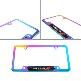 Brand New Universal 1PCS SKUNK2 Neo Chrome Metal License Plate Frame