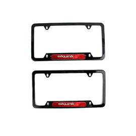 Brand New Universal 2PCS SKUNK2 Glossy Black Metal License Plate Frame