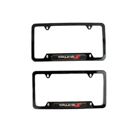 Brand New Universal 2PCS Skunk2 Glossy Black Metal License Plate Frame