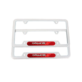Brand New Universal 2PCS SKUNK2 Silver Metal License Plate Frame