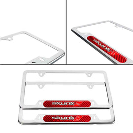 Brand New Universal 2PCS SKUNK2 Chrome Metal License Plate Frame