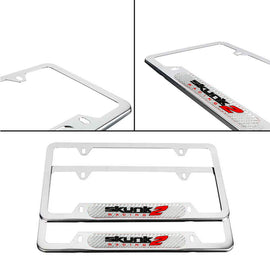 Brand New Universal 2PCS SKUNK2 Chrome Metal License Plate Frame
