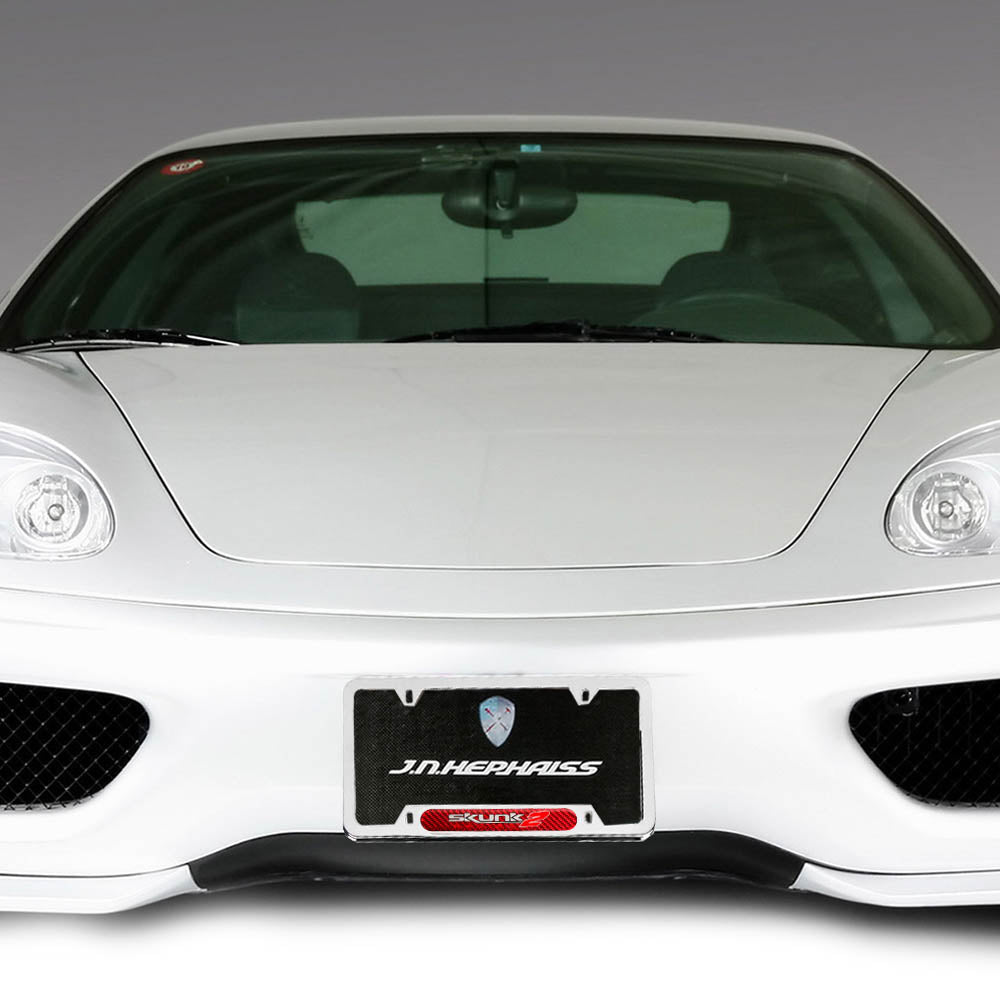 Brand New Universal 1PCS SKUNK2 Chrome Metal License Plate Frame