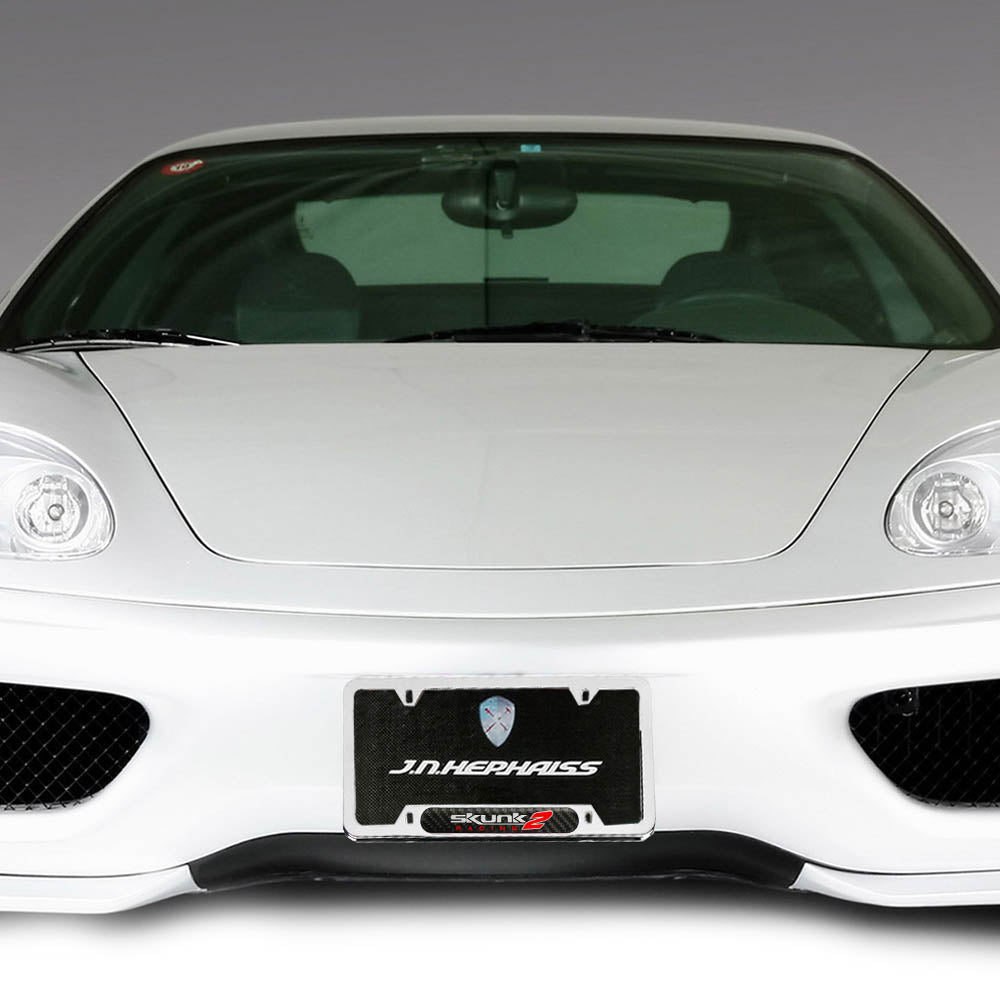 Brand New Universal 1PCS SKUNK2 Chrome Metal License Plate Frame