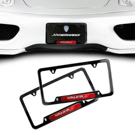 Brand New Universal 2PCS SKUNK2 Glossy Black Metal License Plate Frame