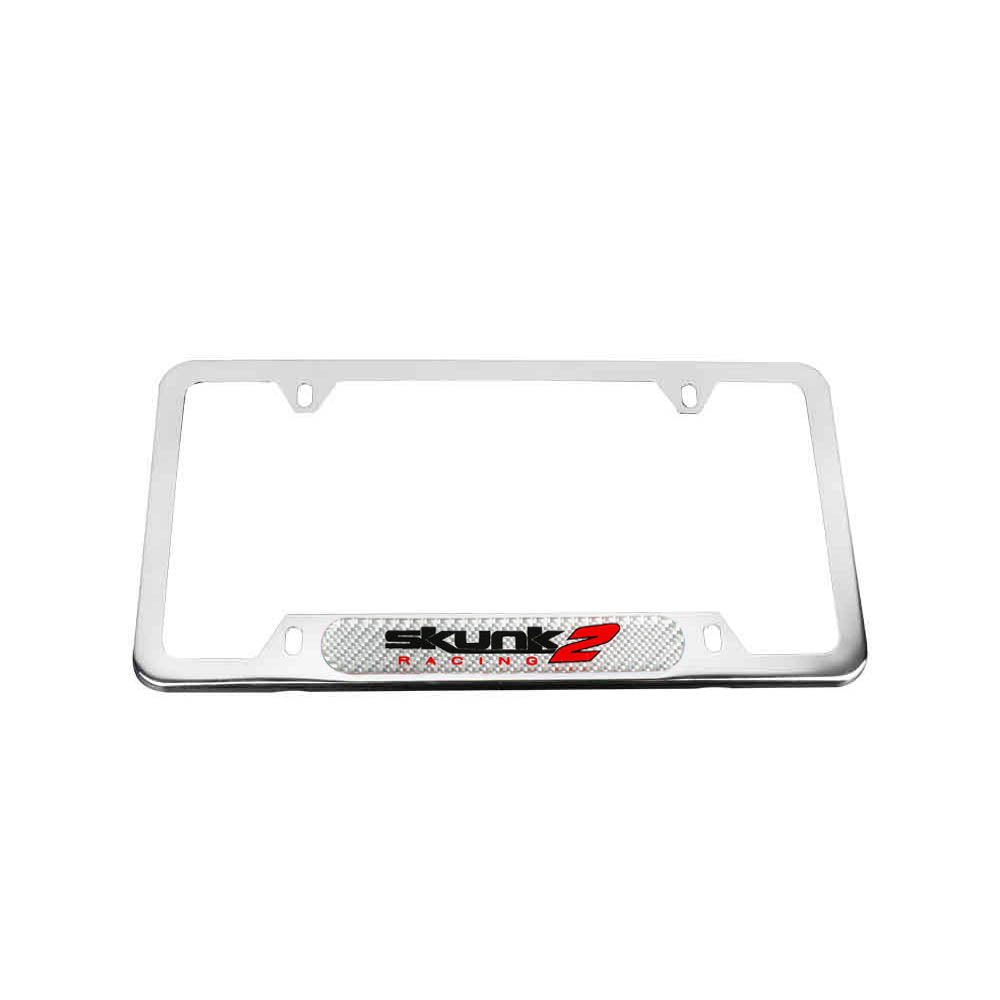 Brand New Universal 1PCS SKUNK2 Chrome Metal License Plate Frame