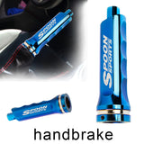 Brand New Universal 1PCS Spoon Sports Burnt Blue Aluminum Car Handle Hand Brake Sleeve Cover