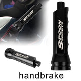 Brand New Universal 1PCS Spoon Sports Black Aluminum Car Handle Hand Brake Sleeve Cover