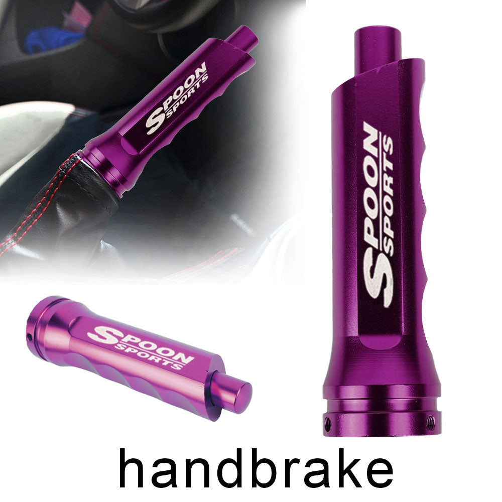 Brand New Universal 1PCS Spoon Sports Purple Aluminum Car Handle Hand Brake Sleeve Cover