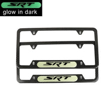 Load image into Gallery viewer, Brand New Universal 2PCS SRT Carbon Fiber Style Metal License Plate Frame