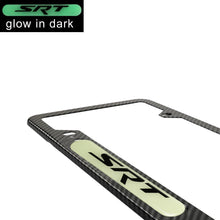 Load image into Gallery viewer, Brand New Universal 2PCS SRT Carbon Fiber Style Metal License Plate Frame