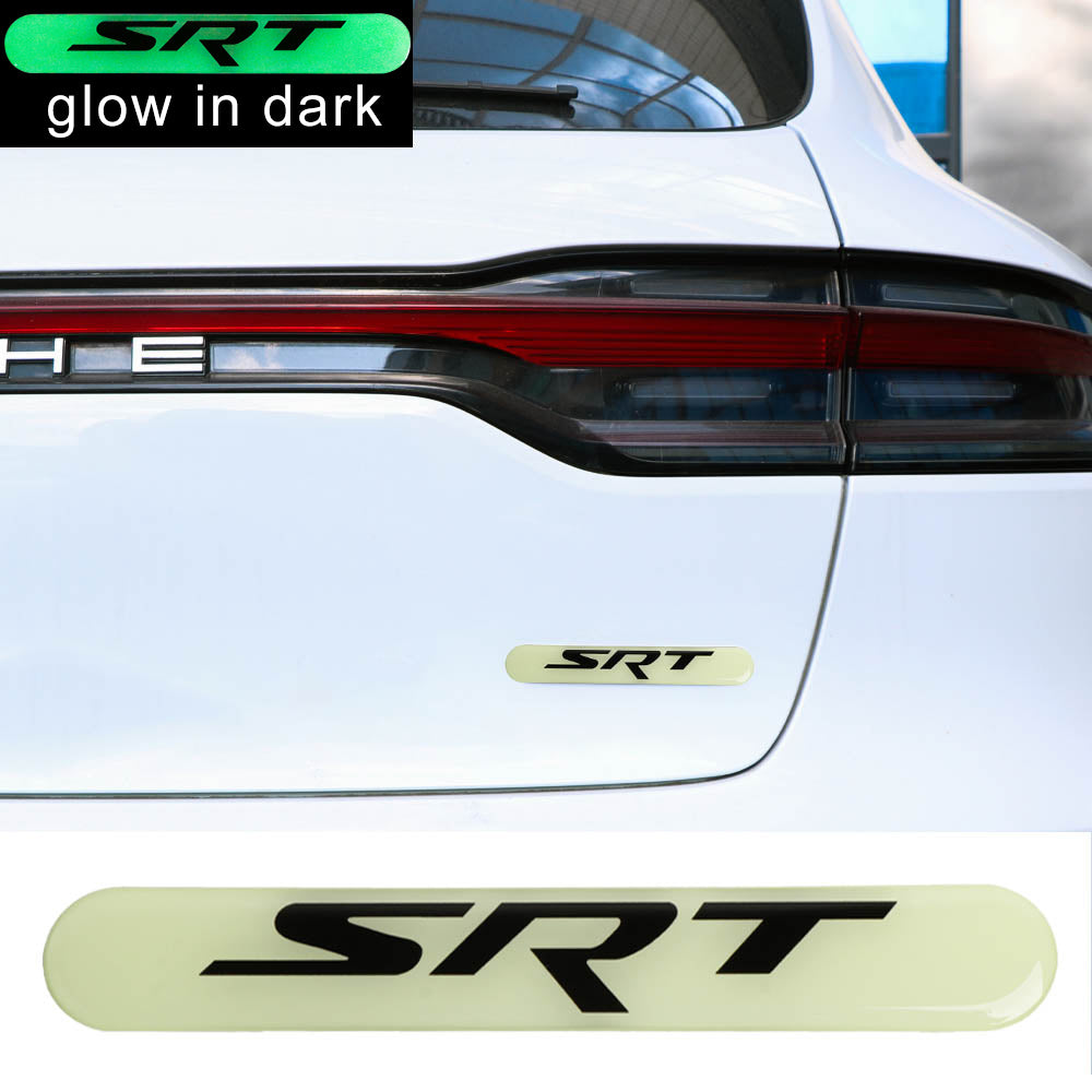 Brand New 1PCS SRT Glows in Dark Green Car Trunk Side Fenders Door Badge Scratch Guard Sticker