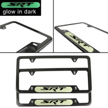 Load image into Gallery viewer, Brand New Universal 2PCS SRT Carbon Fiber Style Metal License Plate Frame