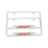 Brand New Universal 2PCS SRT Silver Metal License Plate Frame