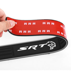 Brand New 4PCS Universal SRT HELLCAT Silver Rubber Car Door Scuff Sill Cover Panel Step Protector