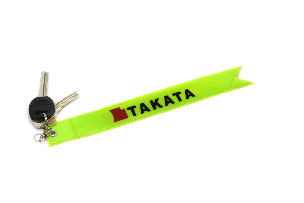 BRAND NEW JDM TAKATA REFLECTIVE STRIP DOUBLE SIDED KEYCHAIN