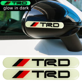 Brand New 2PCS TRD Glows in Dark Green Car Trunk Side Fenders Door Badge Scratch Guard Sticker