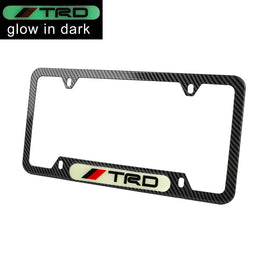 Brand New Universal 1PCS TRD Carbon Fiber Style Metal License Plate Frame