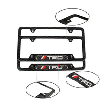 Load image into Gallery viewer, Brand New Universal 1PCS TRD Carbon Fiber Look Metal License Plate Frame
