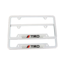 Load image into Gallery viewer, Brand New Universal 1PCS TRD Silver Metal License Plate Frame