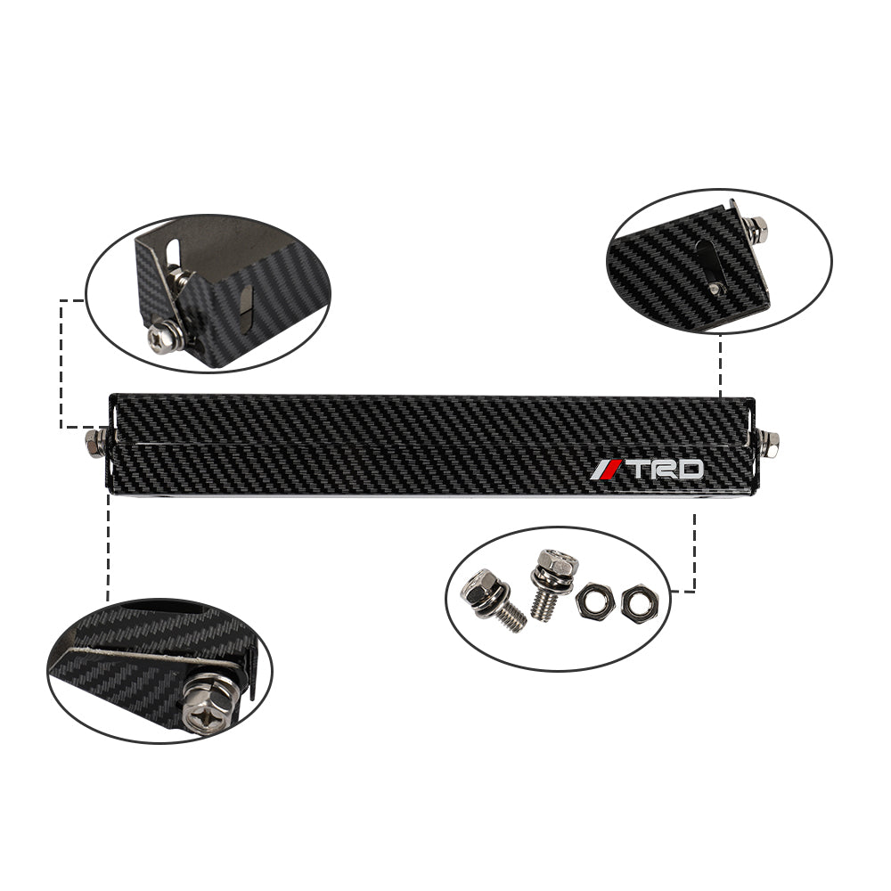 BRAND NEW 1PCS JDM TRD Carbon Fiber Look Bumper Front License Plate Holder Relocate Adjustable Bracket