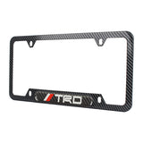 Brand New Universal 1PCS TRD Carbon Fiber Look Metal License Plate Frame