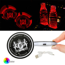 Load image into Gallery viewer, BRAND NEW UNIVERSAL 2PCS JUNCTION PRODUCE Switchable Seven Colorful LED Car Cup Holder Mat Coaster Pad