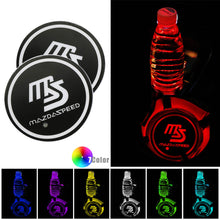 Load image into Gallery viewer, BRAND NEW UNIVERSAL 2PCS MAZDASPEED Switchable Seven Colorful LED Car Cup Holder Mat Coaster Pad