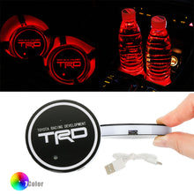 Load image into Gallery viewer, BRAND NEW UNIVERSAL 2PCS TRD Switchable Seven Colorful LED Car Cup Holder Mat Coaster Pad